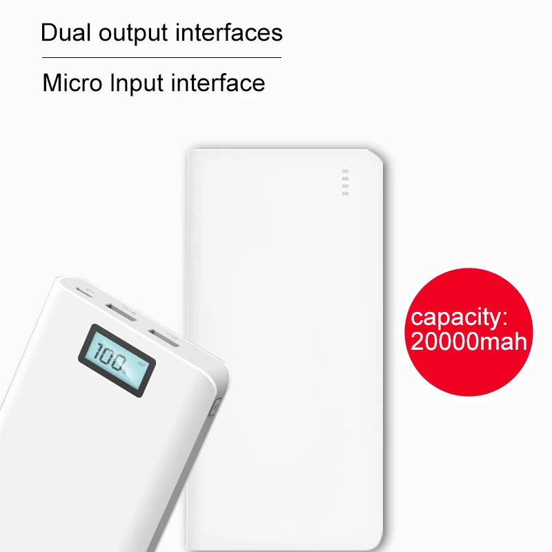 Доставка из России Украины Универсальный 20000 мАч Портативный 18650 Powerbank USB для iphone