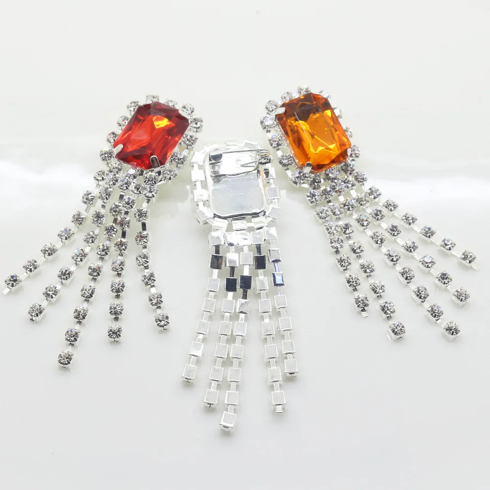 Акриловые стразы на кнопках 2 шт./лот 70*80 мм серебряное покрытие металлические