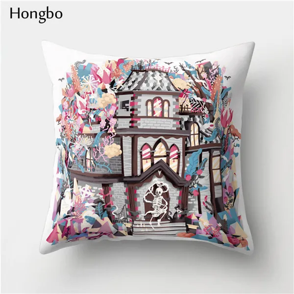 Hongbo, 1 шт., Женская Подушка с черепом, птица, сова, для девочек, узор, домашний декор, декоративные подушки, наволочка, наволочка - Цвет: 15