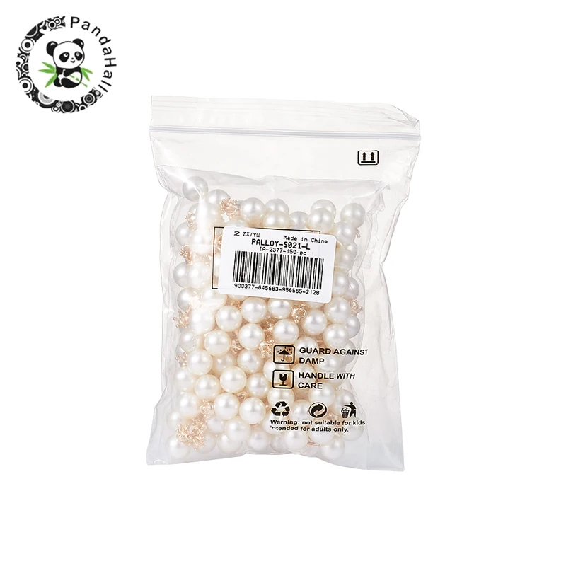 

Pandahall 150pc Alloy Pendants With ABS Plastic Imitation Pearl Beads Golden White For Jewelry Accessories Finding Size17x11.5mm