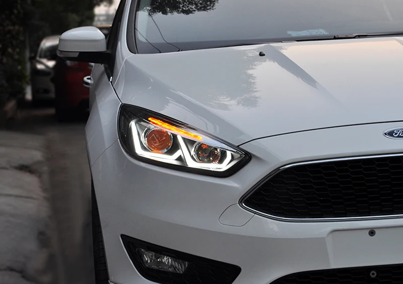 Автомобильный передний светильник для Ford Focus головной 2015-2017 DRL двойной луч фокус