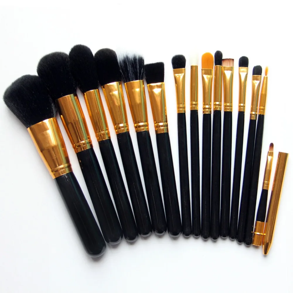 Новинка 15 шт. Профессиональные кисти для макияжа основа плоская кабуки набор pinceis
