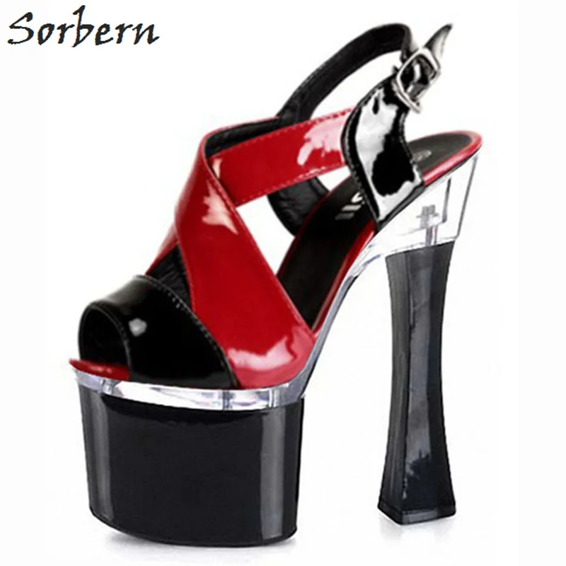 

Sorbern Sandals Women Shoes 2018 Ladies Party Sandals High Heels Sandals Women Platform Buckle Strap Peep Toe Sandale Shoes