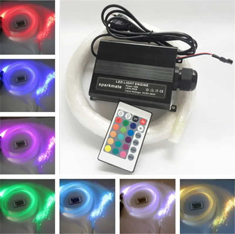 RF Controller Optic Fiber Lights RGBW Twinkle LED Star Ceiling Light Kit 150pcs*2m*0.75mm Optical |