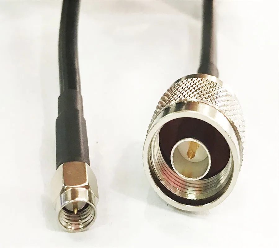 Никелированный SMA Штекерный Соединитель с разъемом типа N RF RG58 50-3 коаксиальный