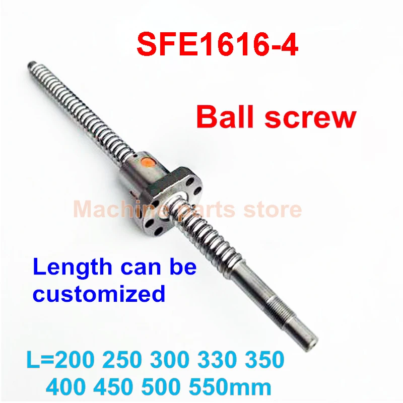 Новый SFE1616 200 250 300 330 мм 350 400 450 500 550 с одним 1616 4 фланцем шариковый шариковая гайка