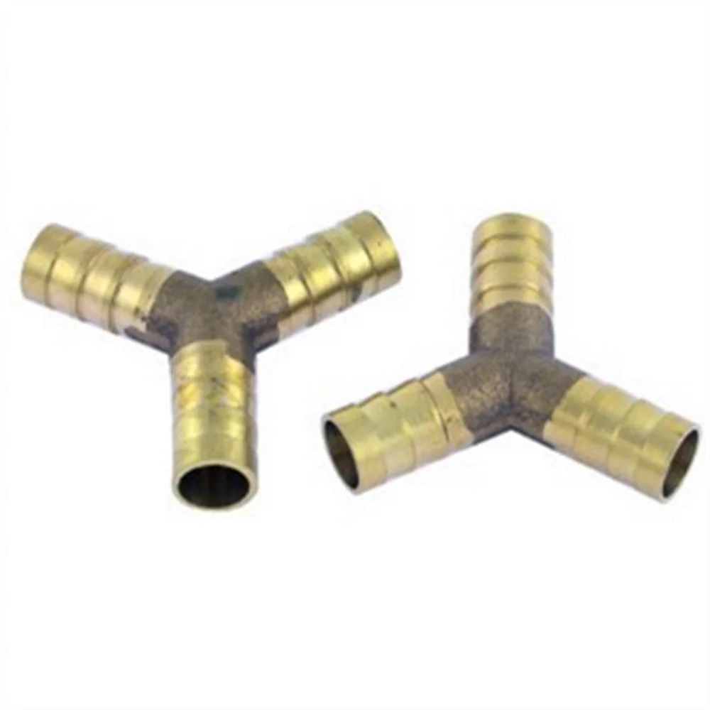 

2 Pcs 8mm Hose Y Shape 3 Ways Air Gas Brass Barb Fitting Joint Connector