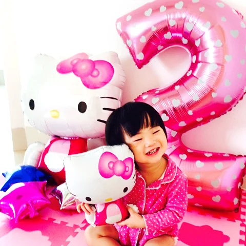 Большой 40 дюймов розовый/синий Сердце Звезда точка цифровой фольги шары 1th День