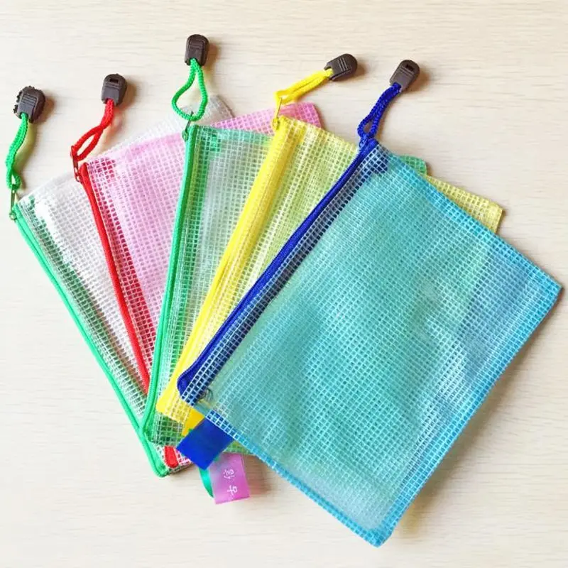 A4 Grid Transparent Document Bag PVC Zipper Stationery Pouch Filing Products Storage F20173306 | Дом и сад