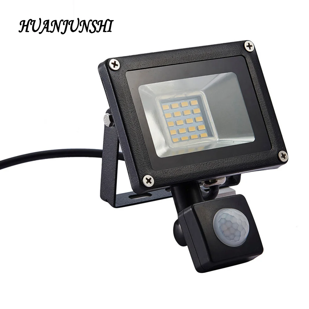 Светодиодный светильник с датчиком движения PIR, водонепроницаемый IP65 20 Вт 220 В, светодиодный светильник для уличного наводнения, садовый Точечный светильник, наружный настенный светильник, точечный светильник
