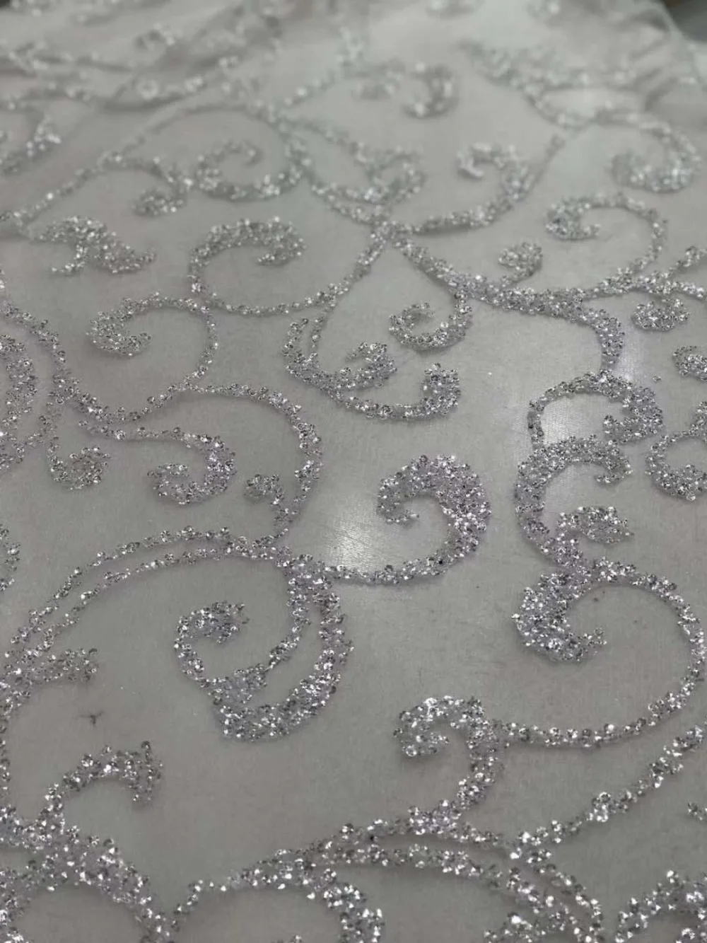 Кружевная ткань с серебристыми блестками 5 ярдов французская сетка ZL &amp L-3004