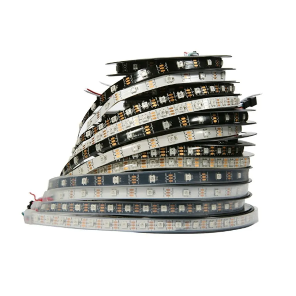 DC5V 1 м 5 водонепроницаемый ip67/IP20 ip65 SMD5050 RGB 30 60 144 светодио дный/m ws2811 ws2812 ws2812b дный в