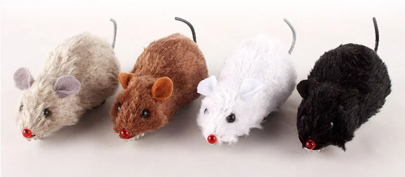 Забавная плюшевая Мышь Rat ветер Заводной Бег Игрушечные лошадки озорства кляп для кошка, собака Play