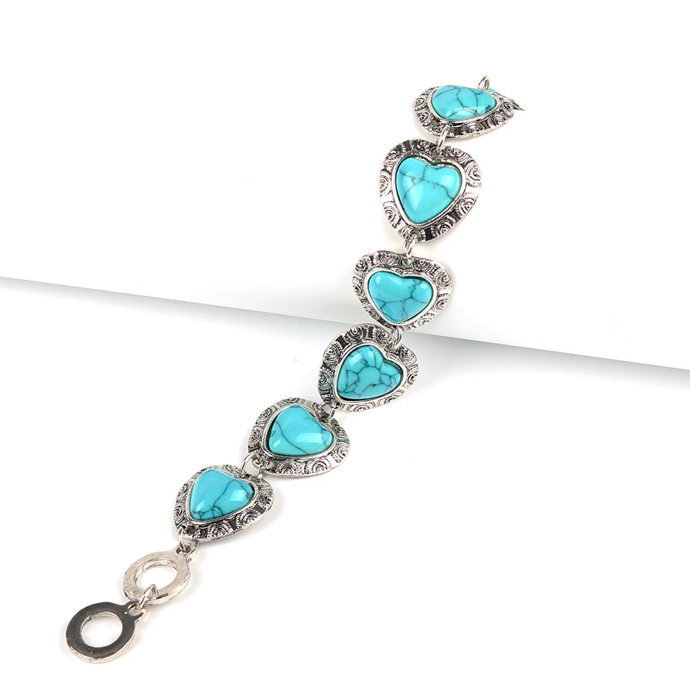 Парабола В Форме Сердца Бирюзовый Подвеска Серьги Браслеты Колье Ювелирные