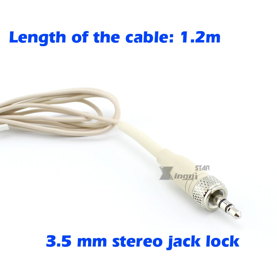 Бежевый петличный микрофон с зажимом для галстука на лацкане винтовым замком 3 5