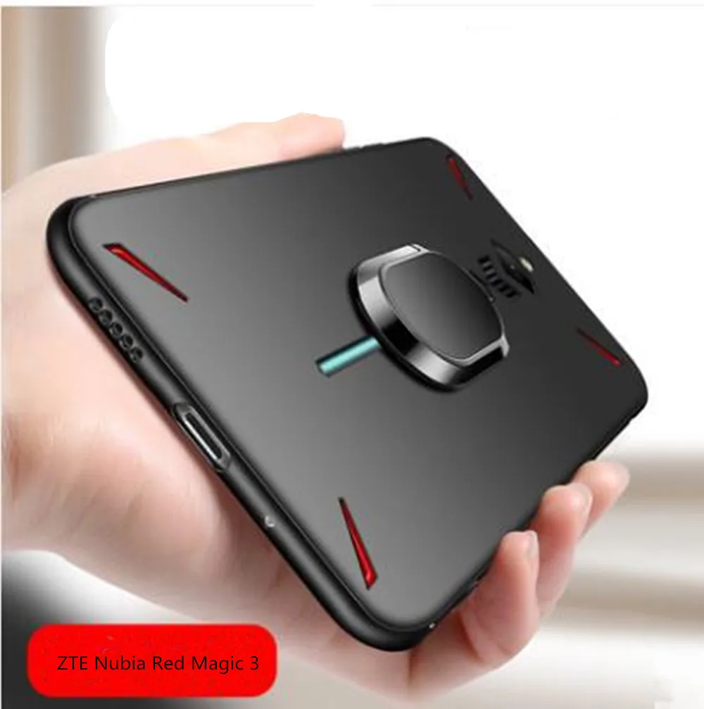 Силиконовый чехол для ZTE Nubia Red Magic 3 магнитный автомобильный с кольцом пальца