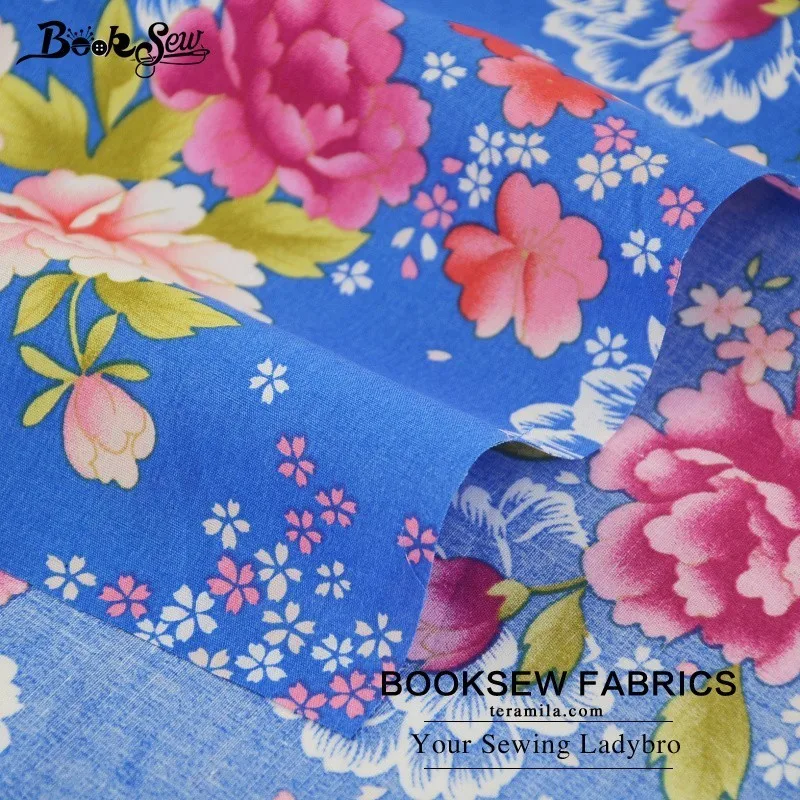 Booksew 100% хлопчатобумажная Поплиновая ткань жировая четверть цветочный дизайн