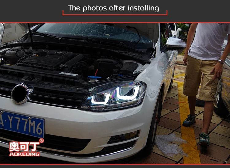 AKD автомобильный Стайлинг для VW Golf 7 фары 2013- Golf7 светодиодный налобный фонарь Golf 7 R DRL Bi Xenon объектив Высокий Низкий Луч парковочная противотуманная фара