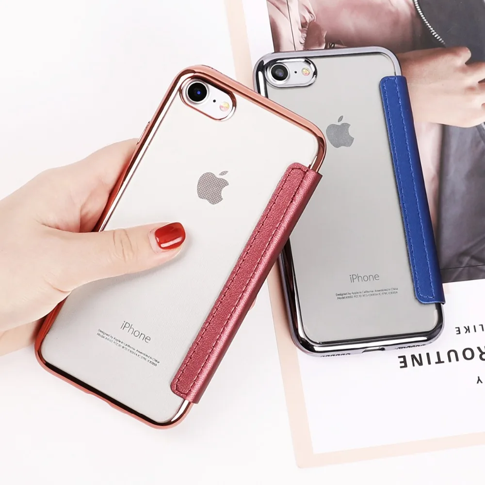 Кошелек Флип-книжка чехол для телефона из искусственной кожи для iPhone X XR XS Max 5 5S SE 6 6S 7 8 Plus прозрачный чехол-накладка