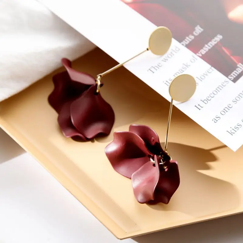 Богемные трехмерные акриловые лепестки серьги для женщин дизайн чувство