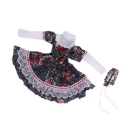elegant handmade princess dress for 60 cm night lolita girl doll floral dress clothes accessory