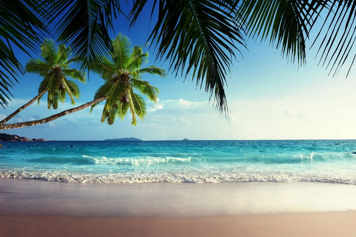 fabric poster custom (frame available) beautiful landscapes emerald sea paradise beach FJ041 wall art room decoration home decor | Дом и сад