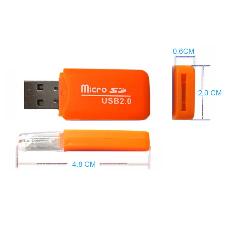 Портативный Красочный высокоскоростной USB 2 0 Micro SD T flash TF кардридер адаптер для