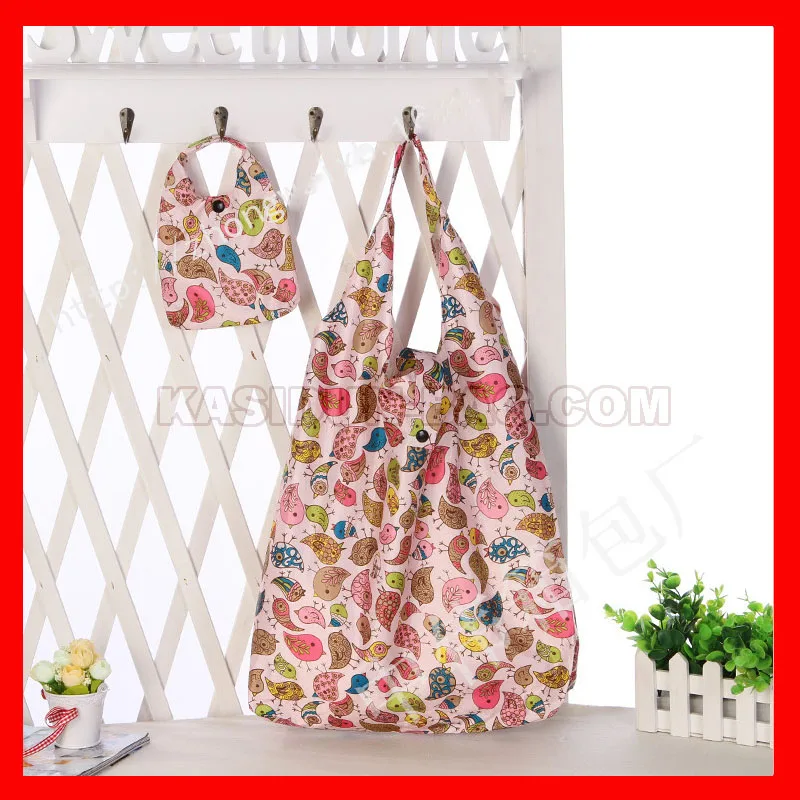 

(600 pcs/lot) wholesale waterproof nylon reusable shopping bags foldable