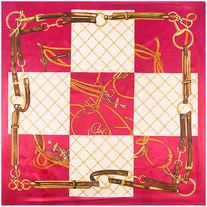 Мода 2017 г. шелковый шарф для Для женщин Элитный бренд Испания атласная цепь