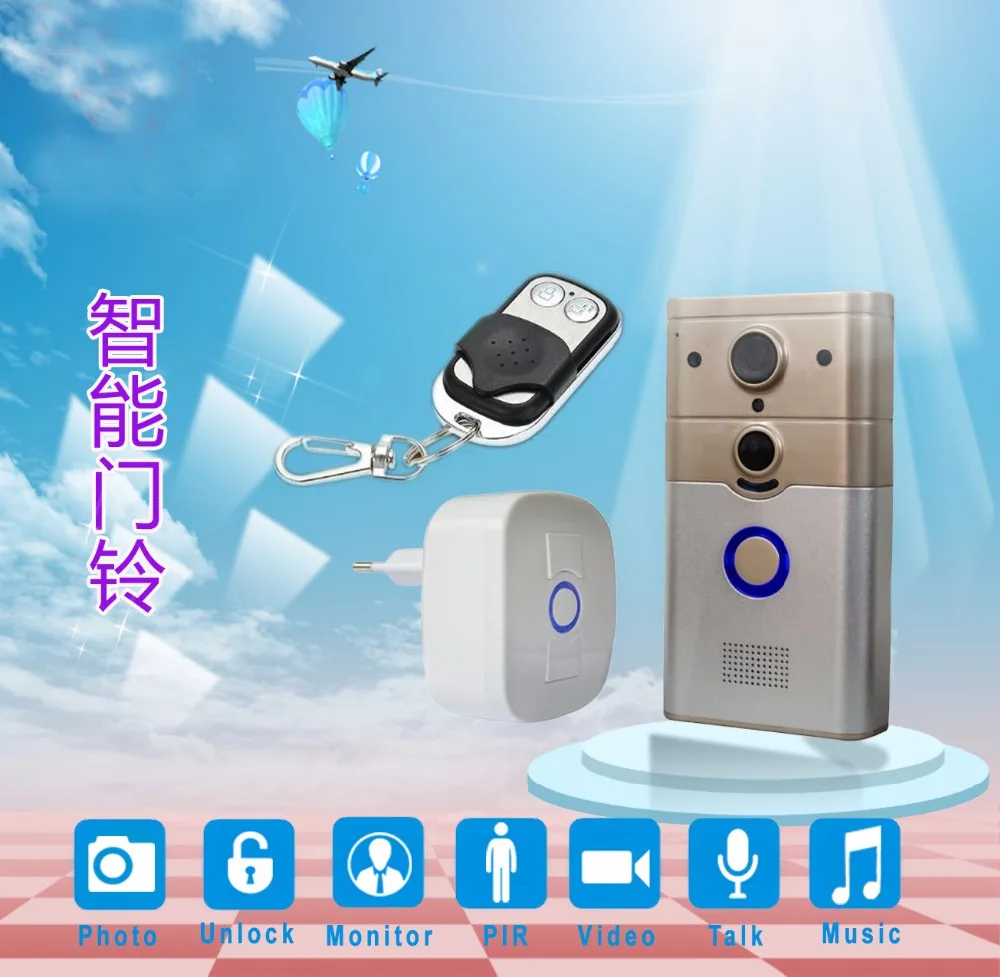Беспроводное кольцо дверного звонка семейная видеокамера Wi Fi IP 720P ИК Ночное