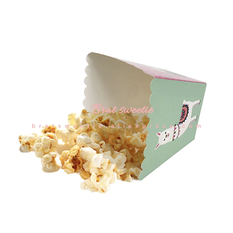 Llama попкорн закуски коробки кактус Treat Box Контейнер для попкорна для фиесты Беби Шауэр детский Альпака День рождения партия поставок пользу