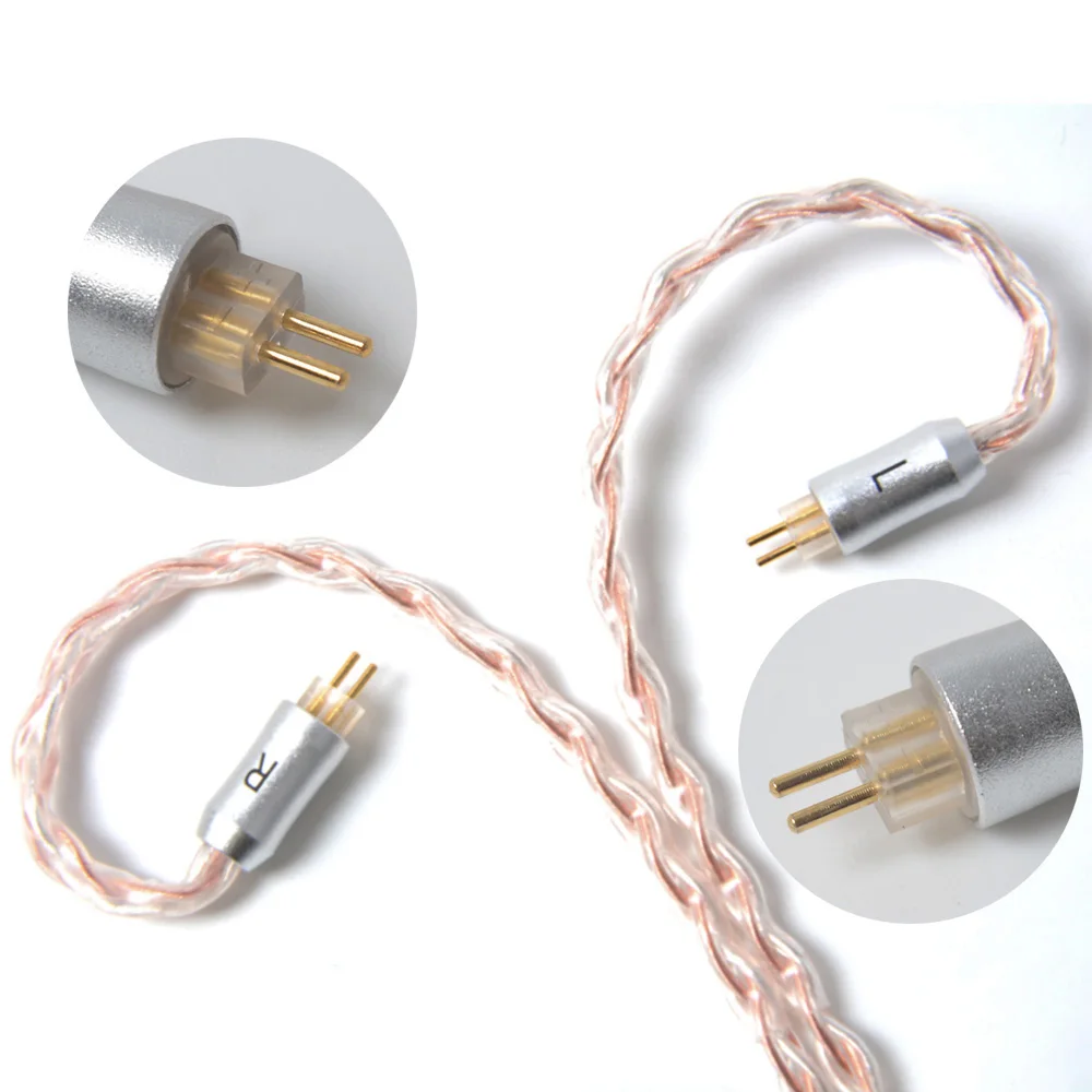 NiceHCK 8 ядро Медь серебро смешанные кабель MMCX/2Pin 3 5/2 5/4 4 мм для съемки C12 C16 ZS10 ZSX V90 TFZ