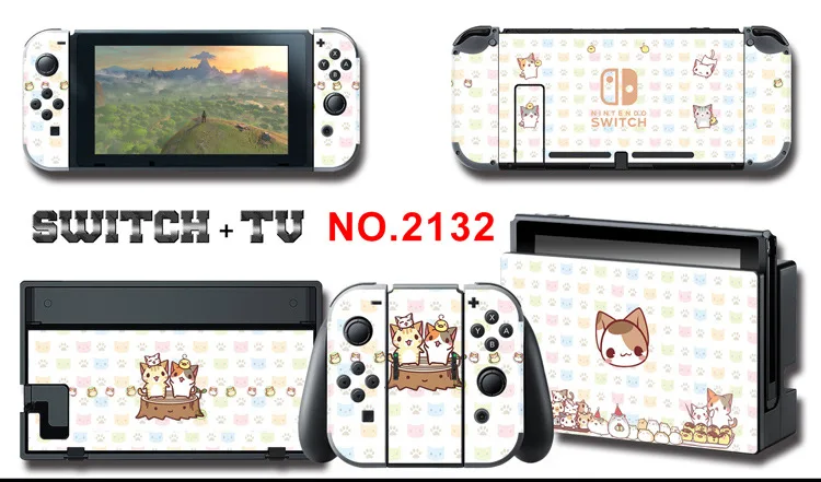 Для nintendo Switch Pain sticker консоль Dock Joy Con полное покрытие цветной бумажной кожи Закаленное стекло протектор экрана от 2000-2305