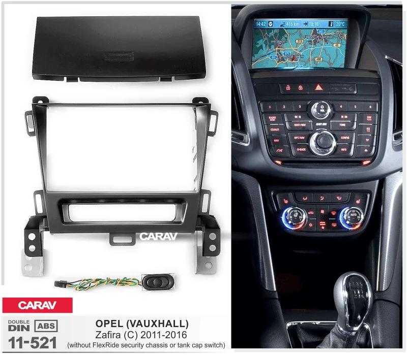 CARAV 11-521 2Din радио фасция для OPEL Zafira(C)-2011 стерео панель Монтаж Установка тире комплект обшивки рамы