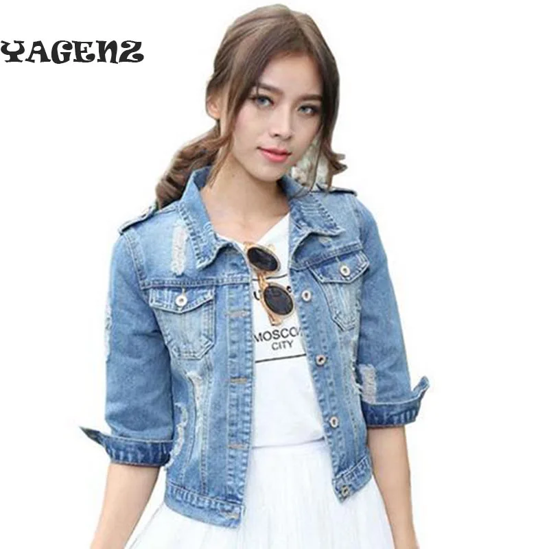 Женская короткая джинсовая куртка размера плюс 5xL Облегающая большого 2019 | одежда