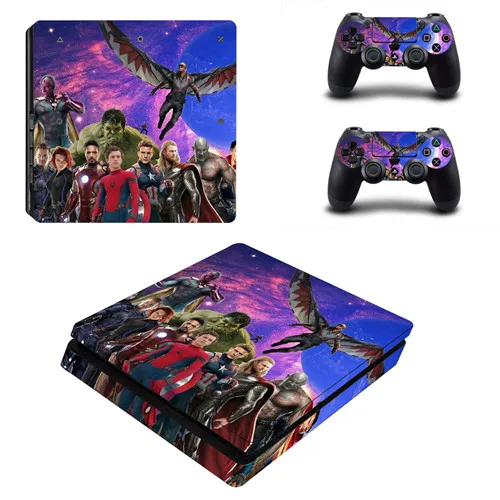 KYSP4S0911 Мстители завершающей PS4 тонкая кожа Стикеры наклейка для Игровые приставки 4 консоль и контроллер кожи PS4 тонкий Стикеры винил - Цвет: KYSP4S0911