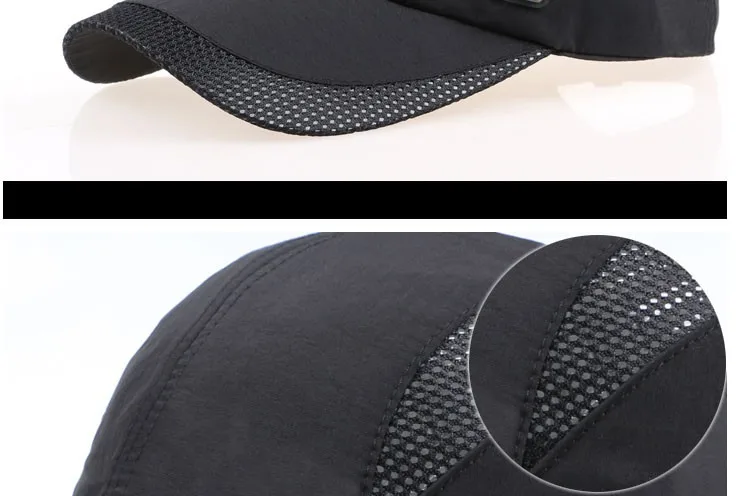 Спортивные Кепки Для мужчин Для женщин Весна Snapback быстросохнущая дышащая Бейсбол Кепки Повседневное Chapeu Bone сетки Sunhat Лето Открытый черный
