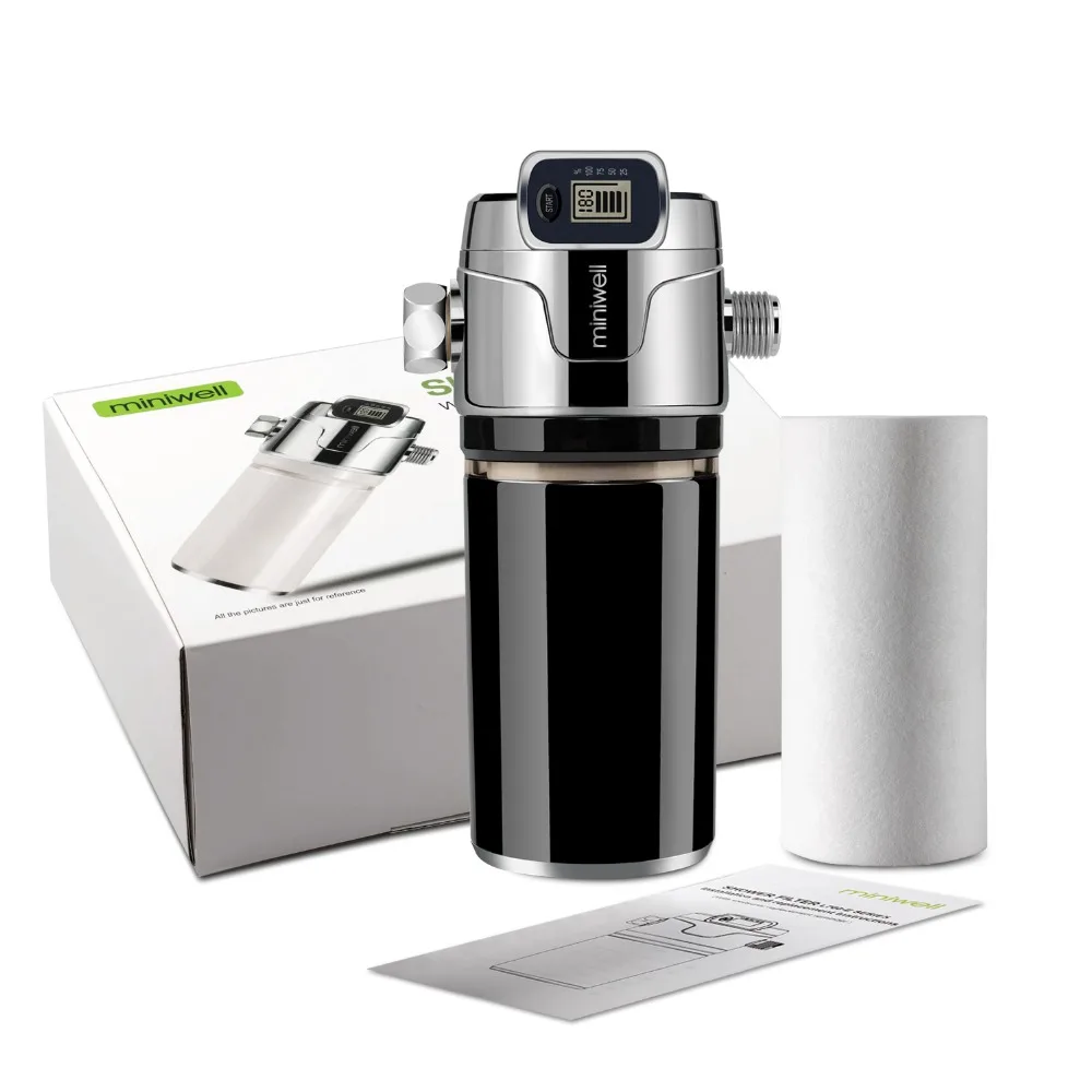 Miniwell L760-E201 душевой фильтр черный цвет с электронным дисплеем удаляет тяжелый