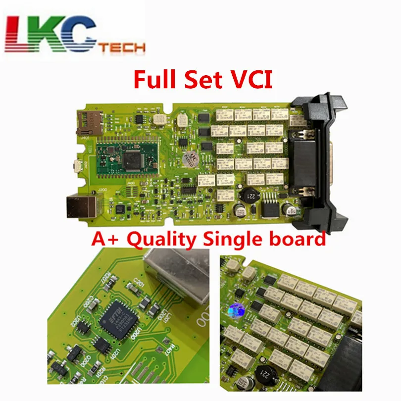 Лучший Одиночный Зеленый одноплатный VCI + Generic 3 в 1 OBDIICAT CDP полный набор новых реле