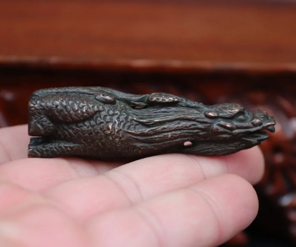 Китайская статуя животного фэн-шуй из красной меди 7 см | Дом и сад