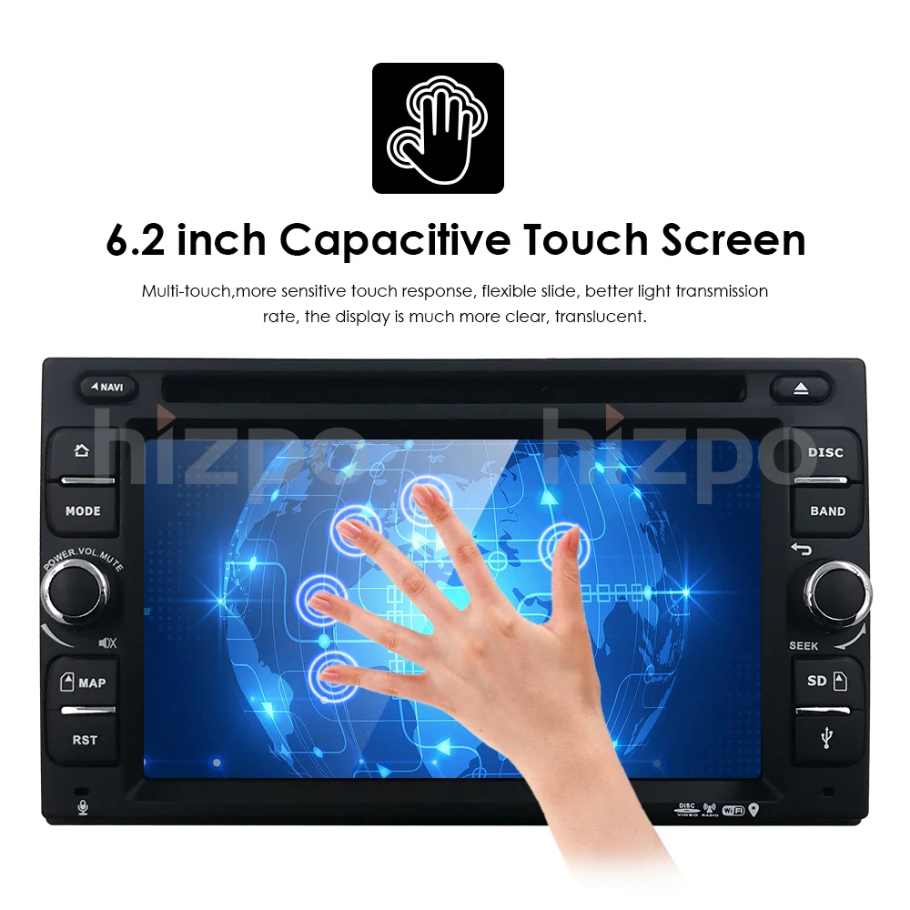 Два Din Android9.0 dvd-плеер автомобиля стерео радио gps Wifi OBD2 DAB tv Bluetooth Navi Автомобильный мультимедийный плеер для универсального аудио