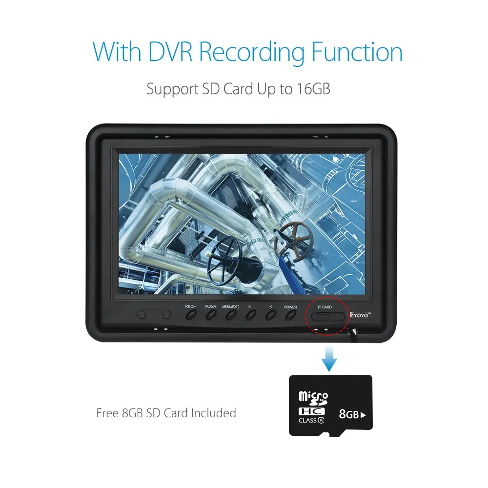 Eyoyo wp90a9 30 м HD видеонаблюдения tft 9 &quotЖК-дисплей cmos dvr 1000tvl 7 мм канализационные видео