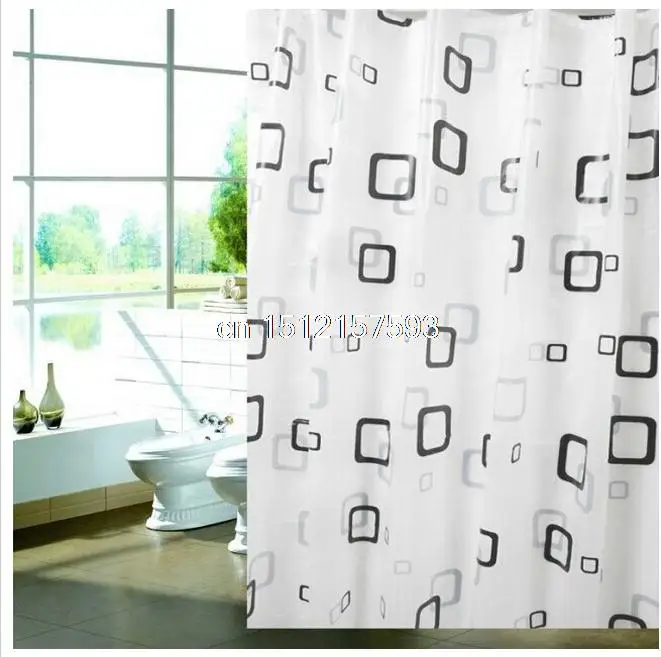 

80*180cm PEVA material Thick waterproof mildew shower curtain modern stylish Freeshipping