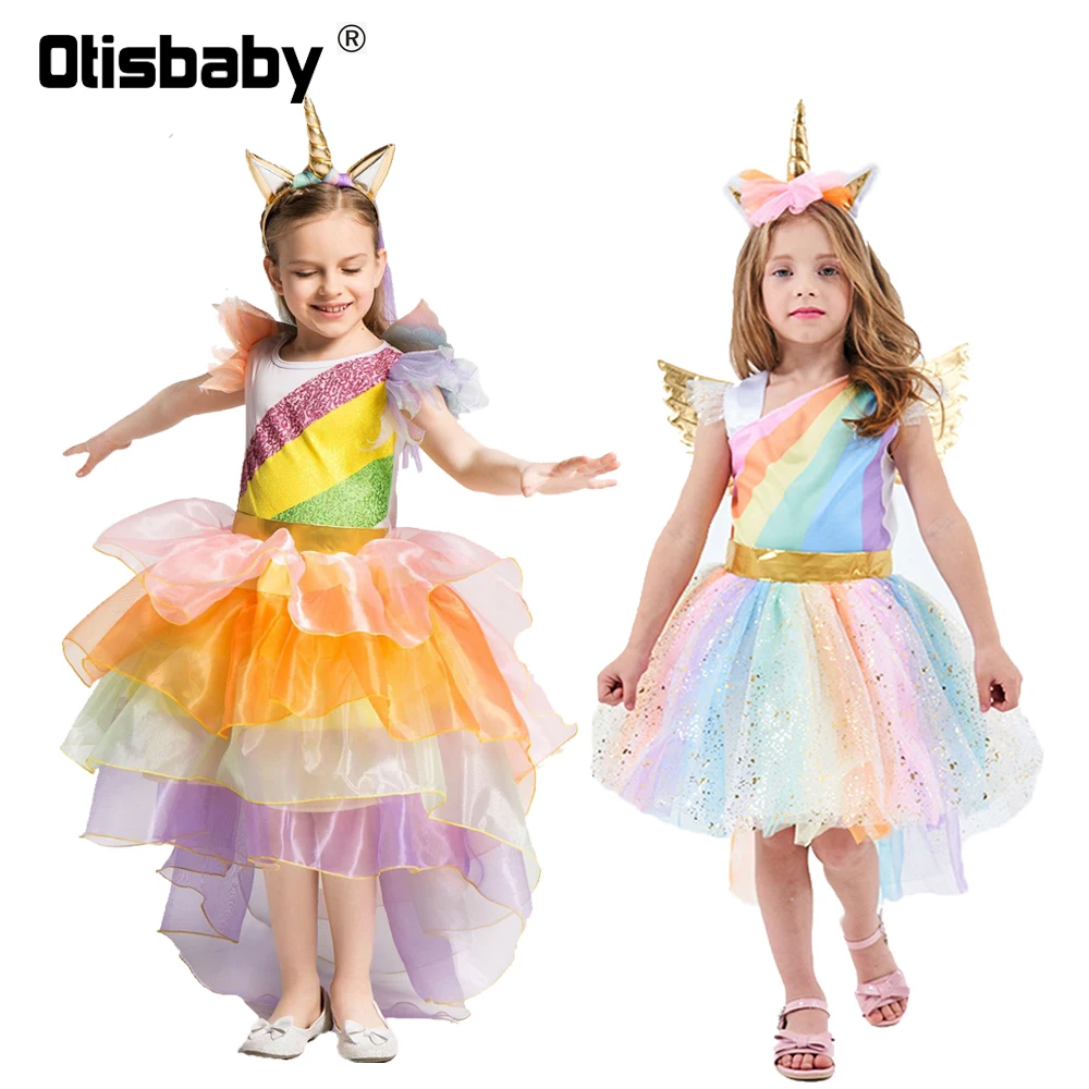 Карнавальный костюм единорога на Хэллоуин платье с единорогом для маленьких