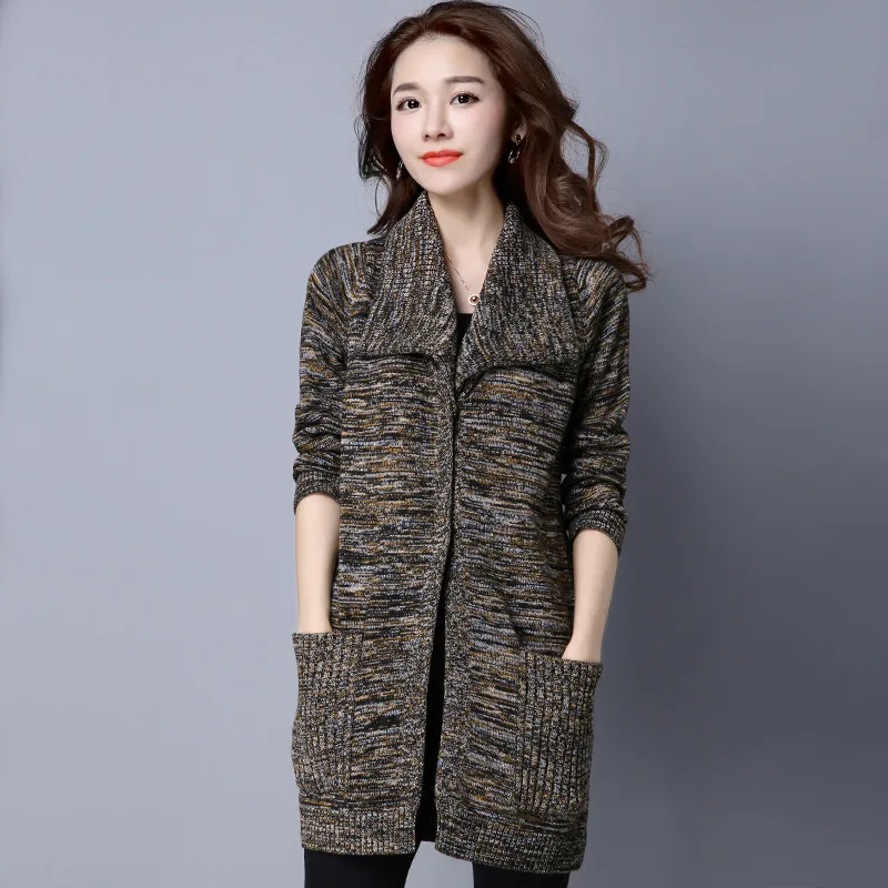 Осень-зима пончо кардиган пальто Для женщин карманов длинный свитер джемпер