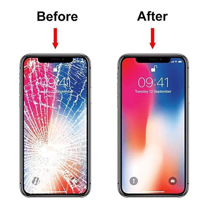 MMOBIEL для IPhone X 5 8 дюймов (космический серый/черный) Передняя стеклянная Сенсорная