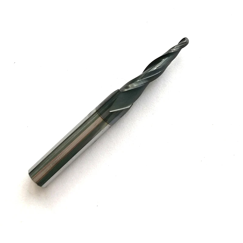 1 шт. HRC55 R1.0 * D6 20 50L 2F твердосплавные конические концевые фрезы с твердосплавным