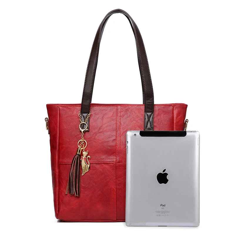 YILIAN Милая женская сумка с кошкой Многофункциональная Кожаная кисточками большой