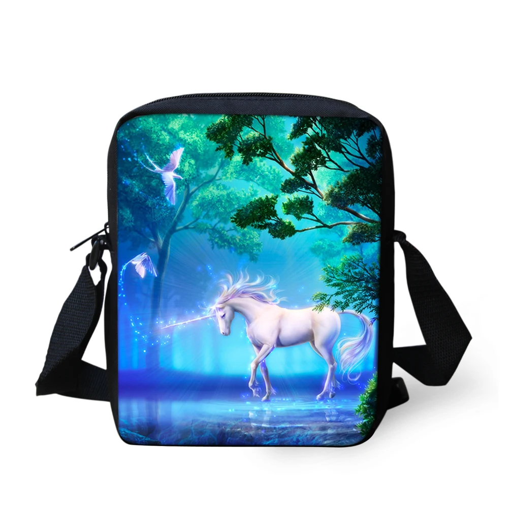 ELVISWORDS Galaxy Horse сумка-мессенджер с принтом повседневные сумки на плечо 3D единорог Женская дорожная сумка через плечо сумка Mochila Escolar