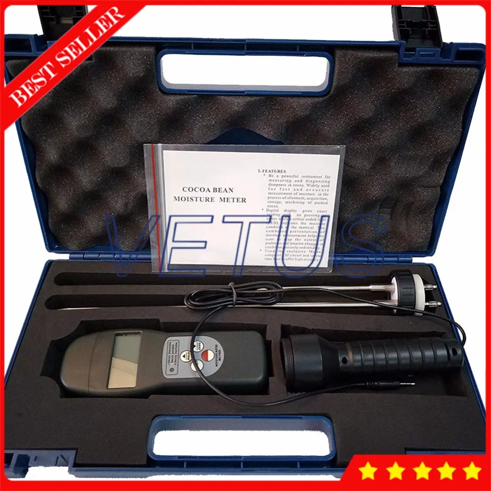 

Цифровой измеритель влажности какао-бобов с ЖК-дисплеем, диагностический прибор для измерения влажности какао-бобов 0 ~ 24%